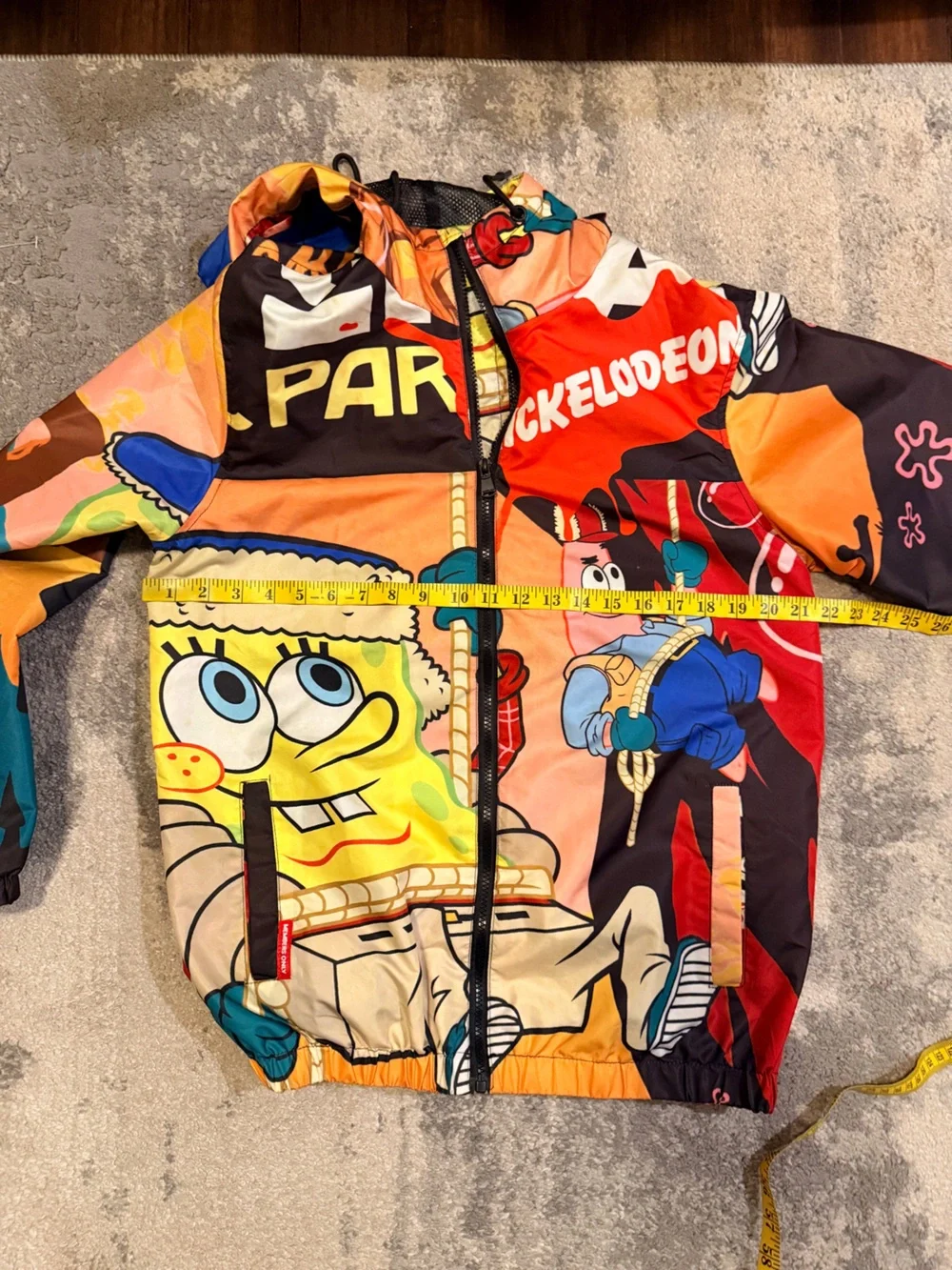 Members Only Multicolor Cartoon Print Hooded Puffer Jacket